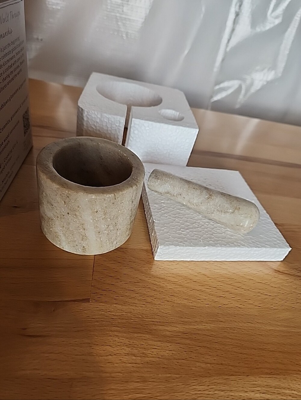 Verve Culture Mini Marble Mortar & Pestle Set NEW Kitchen Spice Grinder - Picture 3 of 12